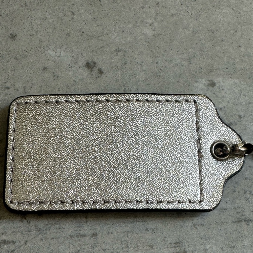 Coach Metallic Silver Large 2” Hang Tag - Picture 3 of 3